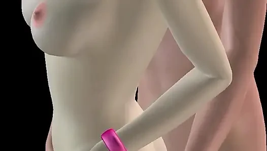 Animasyonlu 3 boyutlu porno - güzel kız ve Asyalı adam romantik ön sevişme