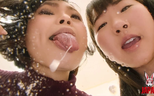 Çifte sanal lezbiyen dil öpücüğü - nanoka yuho ve ayu kumano