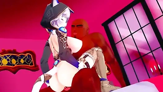 Honkai star rail - cipher ntr seks sahnesinde baştan çıkarıcı ve büyük yarağa düşüyor - 3d hentai animasyon