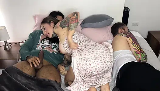 My boyfriend gets careless and I end up fucking hard with his best friend