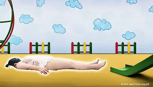 Beyaz iç çamaşırlı bayan kalamar egzersizleri