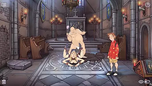 Jerry the Wanker Hentai game  Ep.2 Naughty priest is SPANKING the DEMON out of that sexy NUN !