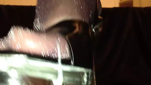 Topuklu naylon çorap ve boşalma