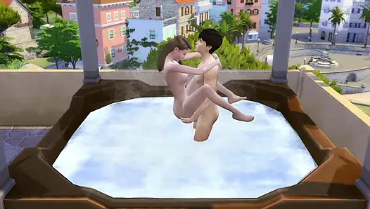 Çift tatilde hidrode sikişme fırsatını değerlendiriyor. The Sims