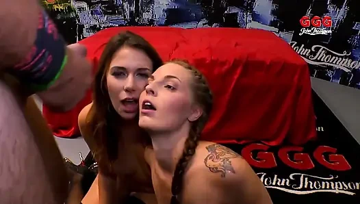 Vahşi Grup Seks: Beş Azgın Amcık Iki Sert Yarakla Parçalıyor