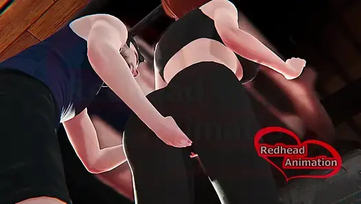 Kızıl saçlı spor salonu egzersizi