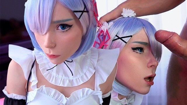 Kawaii hizmetçi oral cumshot ile patron için derin boğaz bj verir