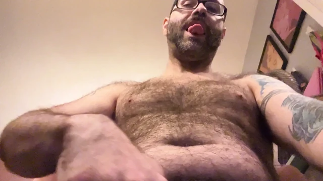 Handsome horny hairy erect cock dick penis dong at my desk