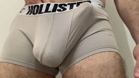 Trans man handjobing his sex packer