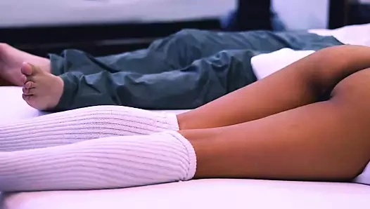 The university student offers the dean to kiss her vagina and swallow her ass.