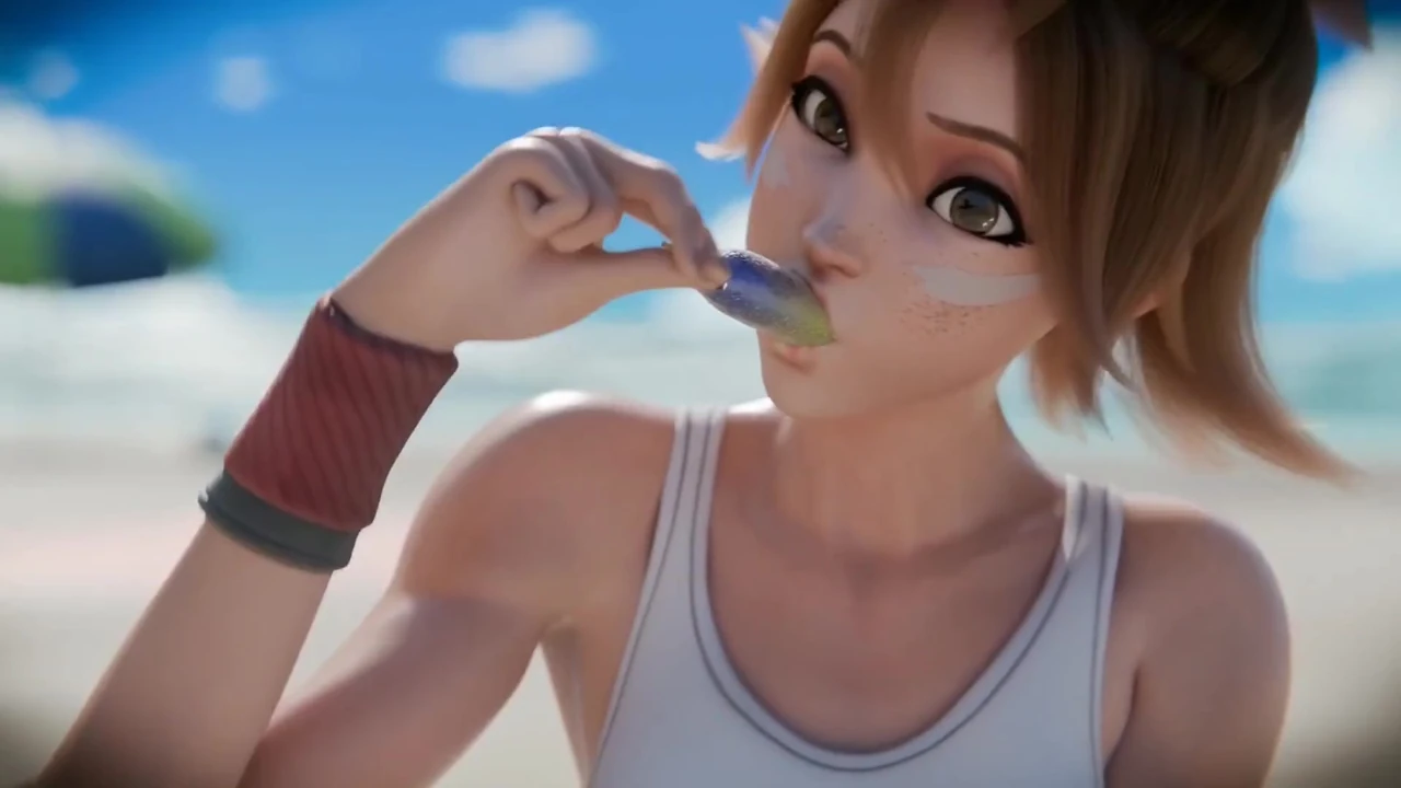 Kiriko enjoys a day at the beach | Animation