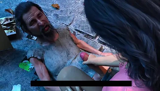 Milf Anna Giving Handjob To Older Poor Man Huge Cock And Cum In Mouth