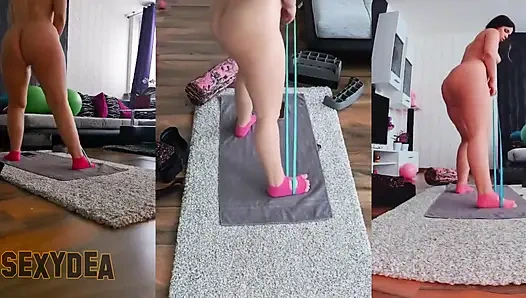 Saf şehvete dal: çıplak antrenmanımın üçlü kamera görünümü!