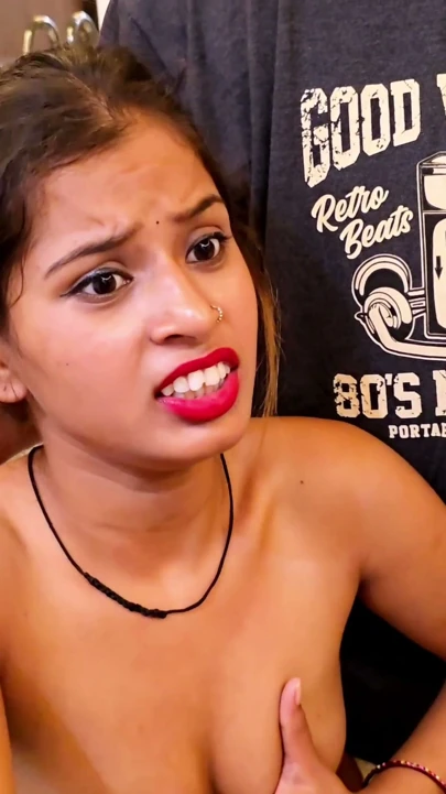 An Indian desi boy invites his lover home for the first time and shares a romantic moment in front of his stepfather. | Clip 1
