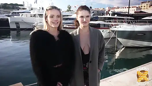 Jade ve Francesca, iki muhteşem kız, büyük bir yarağı paylaşıyor