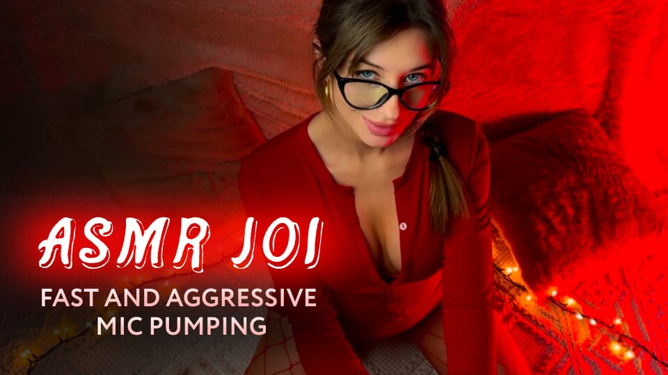 Asmr Joi. Kırmızılı seksi bayan yarağını hızlı ve agresif bir şekilde pompalamanın tadını çıkarıyor. Amy Haze