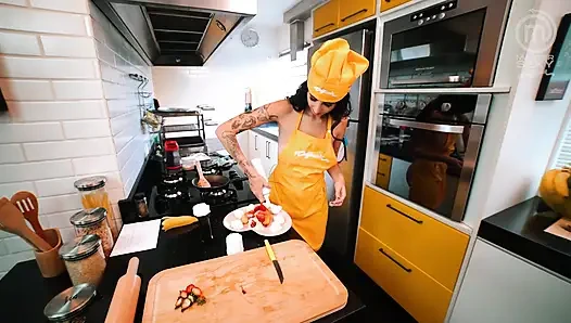 Hot lesbian Latinas cooking - Part 2 - SFW