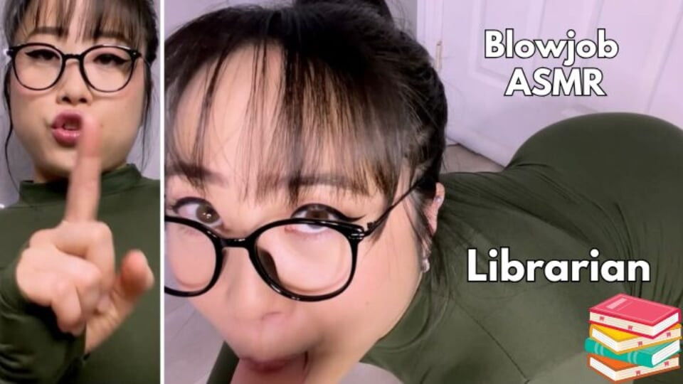 Asyalı kütüphaneci seni susturmak için bakış açısıyla sakso çekiyor - asmr - kimmy kalani