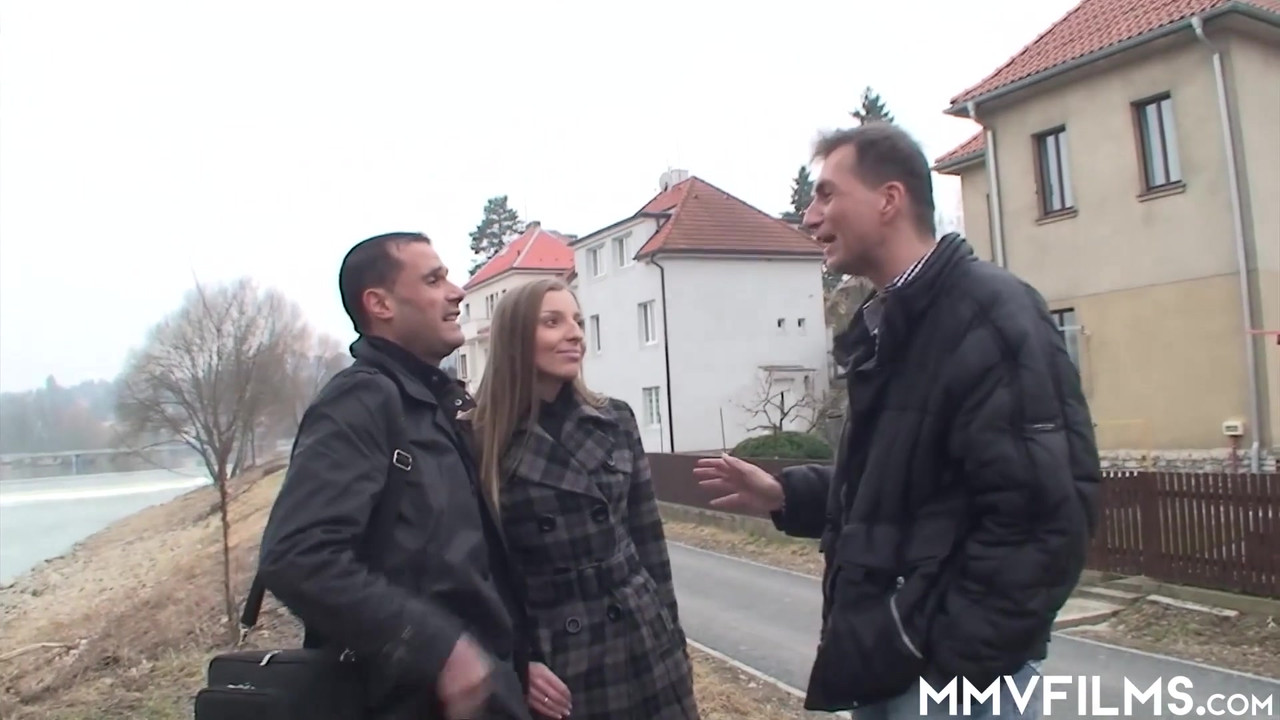 Stunning Czech babe is picked up on the street for threesome