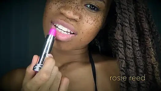 Fuchsia dudaklarına karşı güçsüz- tanrıça Rosie Reed ile pembe ruj fetişi seni ruj köleliğine büyüleyicileştiriyor- 1080p hd