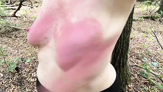 Tits off in public and painfully banging