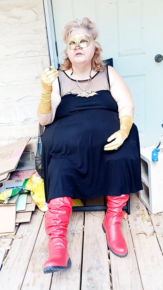 Yarasa kız sigara molası veriyor