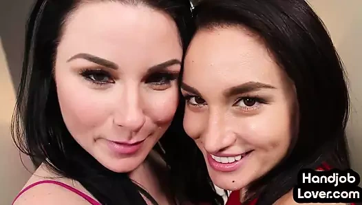 Bakış açısı hatunlar üçlü grup sekste yarak sıvazlıyor ve edepsizce konuşuyor