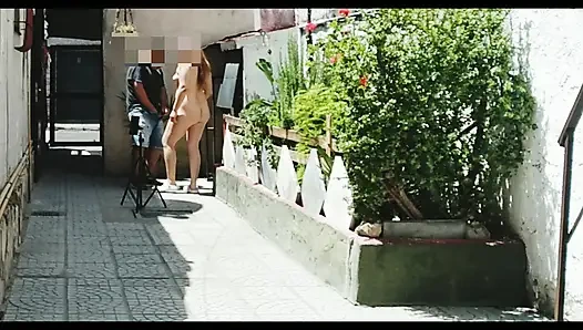 naked girl fucks unknown to unknown in public