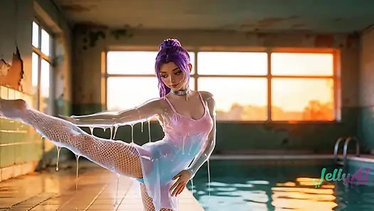 Jöle kız sana yavaş ve derinden biniyor - ıslak