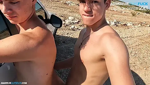 Tam agf :: genç çift açık havada kameraya yakalanan koşu sırasında sikişiyor!