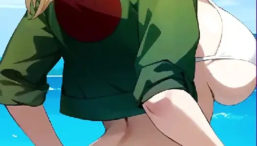 The date with Tsunade on the beach. Topless of Naruto's biggest natural tits.