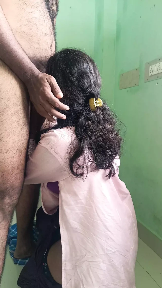 house maid enjoying standing romance