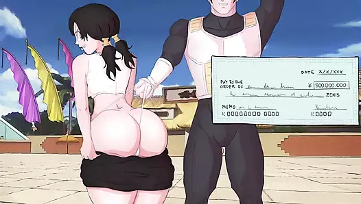 Boyutlararası arzu - turnuvanın ortasında Videl'in boğazını sikiyor