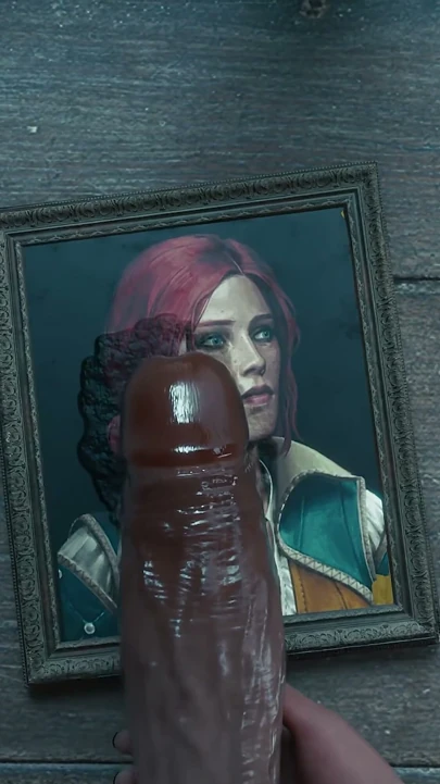 Ciri'nin gece eğlencesi - futanari kızıl saçlı triss portre 3d animasyona boşalıyor