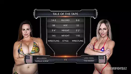 Bella rossi vs lora çapraz - lezbiyen seks dövüşü