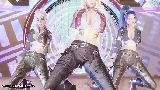 Kard - silah sesi ahri, kaisa ve evelynn seksi striptiz