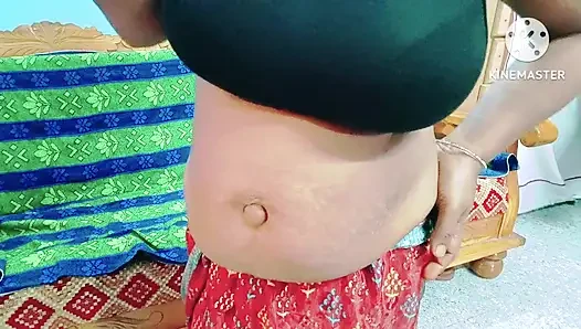 Neighbour Aunty's hot navel suck with honey by desi boy - tamil dirty talk with loud moaning