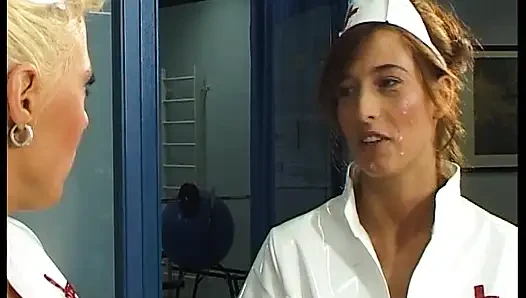 Stunning blonde German nurse enjoys hot anal creampie in the office