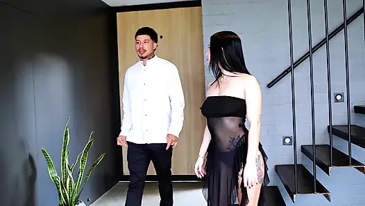 Realtor fights with interior designer and they fight over design options.  and ends up her to release tension