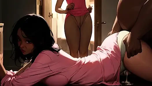 Üvey anne üvey babasını üvey kızını sikerken yakalıyor ve anlıyor
