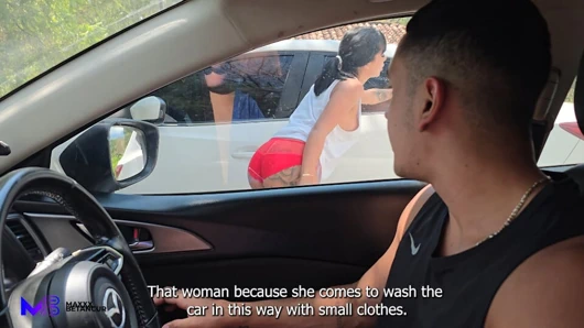 Sex in a public car wash - Max Betancur and Athenea Rosse