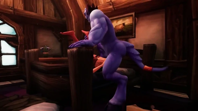 Seksi elf büyük mavi yarağı alıyor - warcraft parodisi