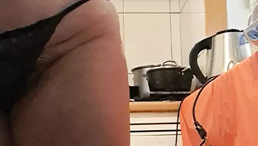 stepmother in the kitchen, cleaning up the dirty