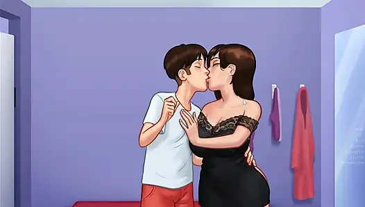 Üvey annem soyunma odasında beni öpüyor ve ısınıyor - yaz hikayesi