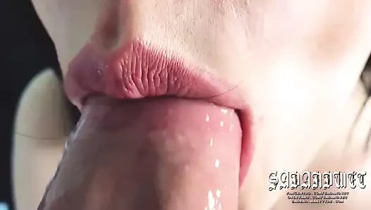 Son derece yakın özensiz oral seks, yüksek sesle emme sesleri