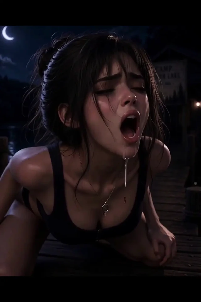 3 boyutlu anime kadın, göl evinde yaz tatili cadılar bayramı