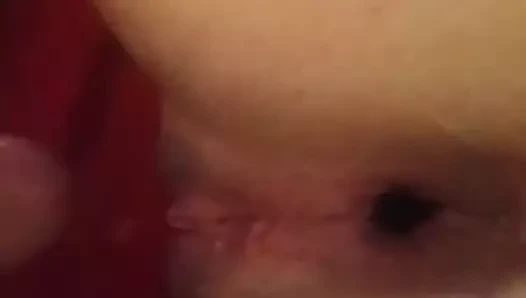 Gaping her tight little asshole