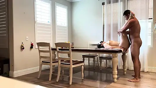 Cheating with friend's wife on my dining table when her husband's out of town