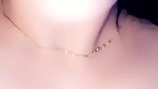 Büyük kahverengi meme uçları ve memeler ve kedi.