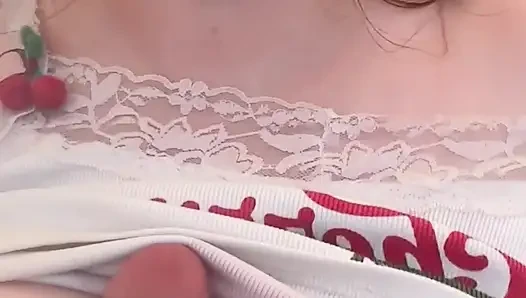 Azdırma, büyük, ağır memeli baştan çıkarıcı orta yaşlı seksi kadın